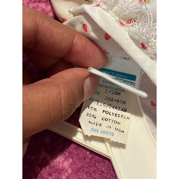 70s Deadstock Toddletime Jcpenny Strawberry ruffled dress with Bloomers - Picture 5 of 5
